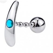 Dop Anal Metalic Riggs Medium Flexibil Cristal Albastru Mokko Toys
