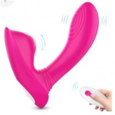 Stimulator Dublu Sweety, 9 Moduri Vibratii, 9 Ritmuri Bila, Silicon, USB, Roz, 12.3 cm, Mokko Toys