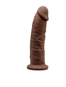 dildo-thermo-reactive-silicon-cu-memorie-dubla-densitate-maro-15-cm