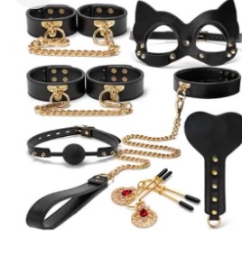set-bdsm-luxury-cat-woman-8-piese-negru-guilty-toys
