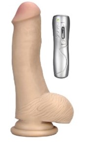 vibrator-real-stuff-cu-telecomanda-7-moduri-vibratii-natural-18-cm